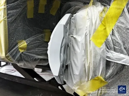 벤츠 E53 AMG 휠수리 후 블랙 실버 투톤 무광 휠도색 + 레드 캘리퍼 도색 / 용인 처인구