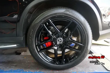 벤츠 GLE 350d 쿠페 블랙유광 휠도색 + 레드 캘리퍼도색(AMG로고) / 용인 처인구