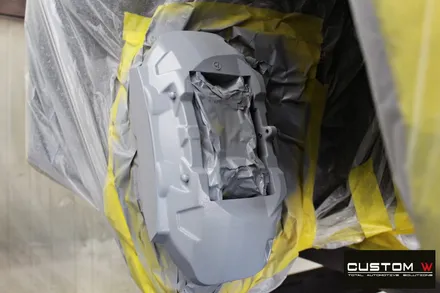벤츠 GLC300 유광 블랙실버 투톤 휠 도색, 레드 캘리퍼 도색 / 용인 처인구