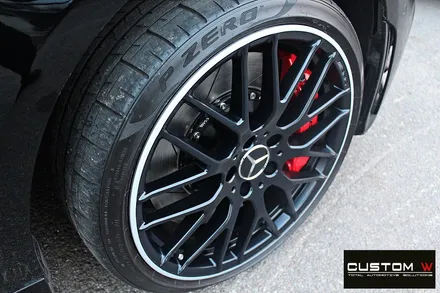 벤츠 CLA250 블랙실버 무광 투톤 휠도색 + 레드 캘리퍼 도색 / 용인 처인구