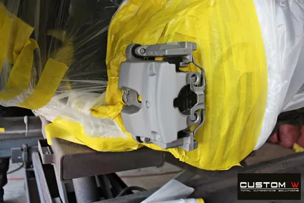 벤츠 GLC300e 휠 상처 수리 후 블랙유광 휠도색 + 레드 캘리퍼 도색 / 용인 처인구