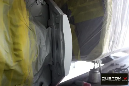 벤츠 E53 AMG 블랙 실버 투톤 유광 휠도색 + 레드 캘리퍼 도색 / 용인 처인구