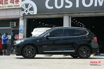 BMW X3 M팩 휠을 다이아몬드컷팅 휠수리와 블랙클리어를 활용해서 M4 블랙폴리쉬 휠 처럼 만들다. / 용인 처인구