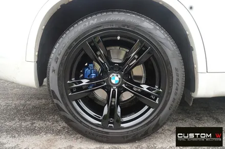 BMW X5 지저분하고 부식 녹 심한 캘리퍼 도색  , 블랙유광 휠도색 / 용인 처인구