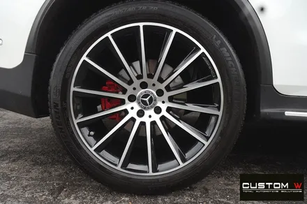 벤츠 GLC300 20인치 마차휠 상처 수리 후, 다이아몬드 컷팅 수리 휠복원 그리고 AMG 레드 캘리퍼 도색 작업 까지.! / 용인 처인구