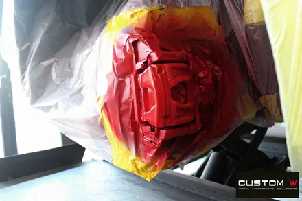 꾸준한 인기! 아우디 A7 블랙 폴리시 휠 + 레드 캘리퍼 도색 / 용인 처인구
