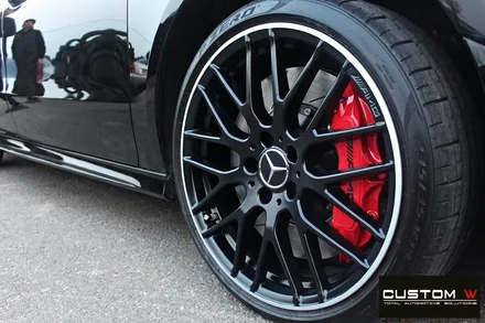 벤츠 CLA250 블랙실버 무광 투톤 휠도색 + 레드 캘리퍼 도색 / 용인 처인구