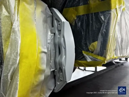 벤츠 E53 AMG 휠수리 후 블랙 실버 투톤 무광 휠도색 + 레드 캘리퍼 도색 / 용인 처인구