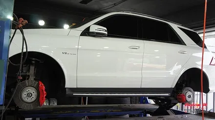 ML의 후속 벤츠 GLE 63AMG 다이아몬드컷팅 휠수리, 63S AMG 캘리퍼처럼 레드로 캘리퍼도색. / 용인 처인구