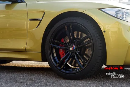 BMW M4 437M휠 상처수리 후 블랙유광 휠도색 + 레드 캘리퍼도색. / 용인 처인구