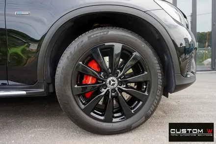벤츠 GLC 350E 밋밋한 순정 휠 컬러에서 블랙 유광 휠도색, 캘리퍼도색. / 용인 처인구