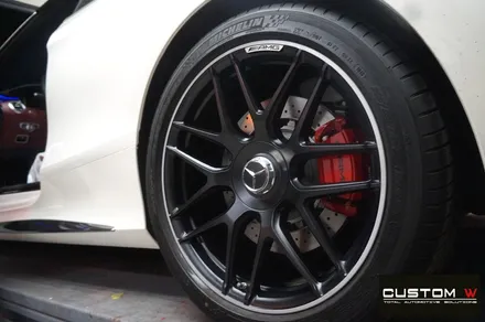 벤츠 S63 AMG 카브리올레 무광 블랙 실버 투톤 휠도색. / 용인 처인구