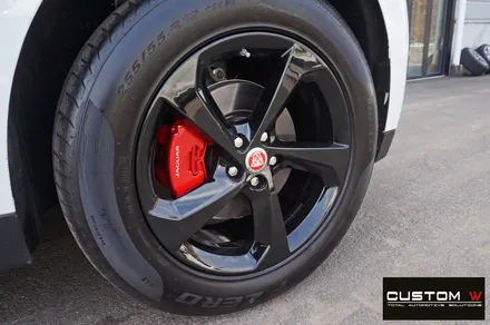 재규어 F-PACE 블랙유광 휠도색 + 레드 캘리퍼 도색 / 용인 처인구