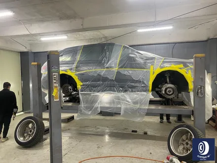 아우디 Q7 55TFSI 플라스틱 커버가 장착된 21인치 휠 블랙 유광 휠도색 + 부식 제거 후, 건메탈 그레이 캘리퍼 도색 / 용인 처인구