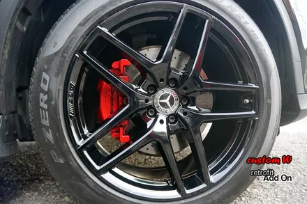 벤츠 GLE 350d 쿠페 블랙유광 휠도색 + 레드 캘리퍼도색(AMG로고) / 용인 처인구