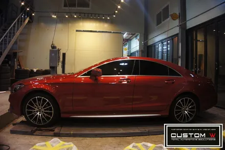 벤츠 CLS 250 상처 심한 휠 다이아몬드 컷팅 휠수리 , 운전석 리어휀더, 범퍼 판금도색 외형복원 작업까지 한번에_! 원스탑 토탈 솔루션 커스텀W / 용인 처인구