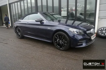 벤츠 C43 AMG 카브리올레 무광 블랙 휠도색 + 건메탈 그레이 컬러 캘리퍼 도색 / 용인 처인구