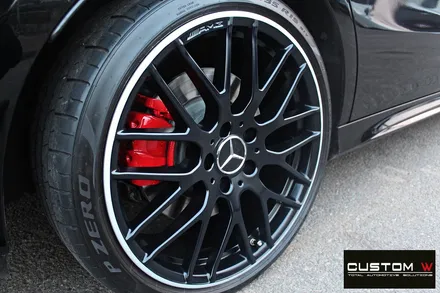 벤츠 CLA250 블랙실버 무광 투톤 휠도색 + 레드 캘리퍼 도색 / 용인 처인구