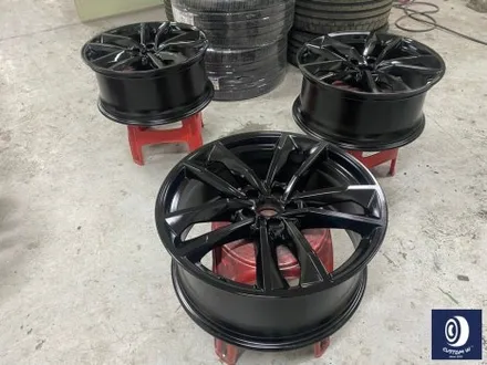 아우디 A7 55TFSI e 20인치 다이아몬드 커팅 가공을 이용한 블랙 폴리시 휠 커스텀 +  부식 방지 블랙 컬러로 캘리퍼 도색 작업까지_! / 용인 처인구