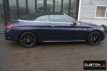 벤츠 C43 AMG 카브리올레 무광 블랙 휠도색 + 건메탈 그레이 컬러 캘리퍼 도색 / 용인 처인구