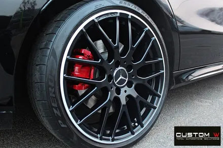 벤츠 CLA250 블랙실버 무광 투톤 휠도색 + 레드 캘리퍼 도색 / 용인 처인구