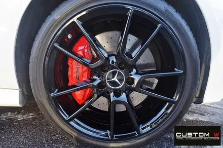 벤츠 C43 AMG 블랙유광 휠도색 + 레드 캘리퍼 도색 / 용인 처인구