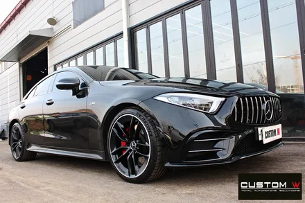 벤츠 CLS53 AMG 기존 고객 휠 상처 수리 후 블랙 실버 투톤 무광 휠도색 / 용인 처인구