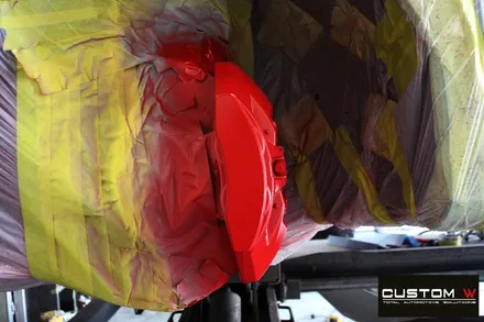 벤츠 E53 AMG 블랙 실버 투톤 유광 휠도색 + 레드 캘리퍼 도색 / 용인 처인구