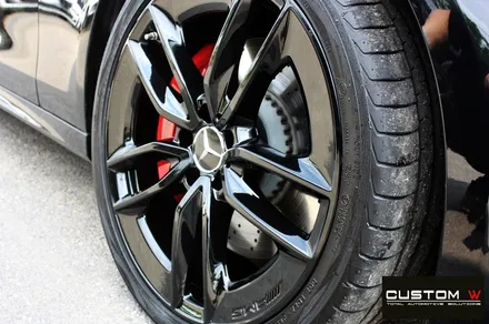 벤츠 E53 AMG 블랙유광 휠도색 + 레드 캘리퍼 도색 / 용인 처인구