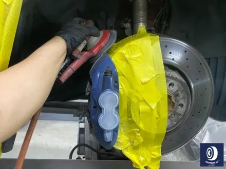 휠 수리 도색 불량 / BMW M4 763M 타 업체 잘못된 휠도색 약품 박리 / 페인트 제거 후, 사틴 블랙 휠 도색 재작업 + 카본 세라믹 골드 캘리퍼 도색 / 용인 처인구