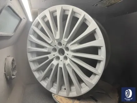 BMW X7 22인치 757 타 업체 휠 수리 도색 불량 재작업 / 약품 박리 후, 하이그로시 블랙 (검정 유광) 휠도색 / 용인 처인구