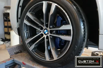 BMW X5 50D 다이아몬드컷팅 휠수리, 블루 캘리퍼도색. / 용인 처인구