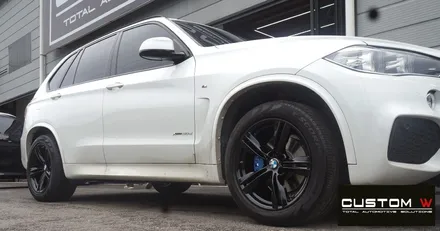 BMW X5 지저분하고 부식 녹 심한 캘리퍼 도색  , 블랙유광 휠도색 / 용인 처인구