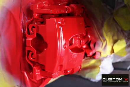 벤츠 GLC300 유광 블랙실버 투톤 휠 도색, 레드 캘리퍼 도색 / 용인 처인구