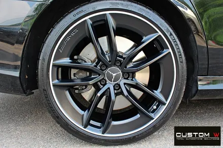 벤츠 E53 AMG 무광블랙실버 투톤 휠도색 + 건메탈 캘리퍼 도색 / 용인 처인구