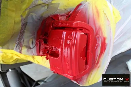 벤츠 E53 AMG 블랙실버 유광투톤 휠도색 + 레드 캘리퍼 도색 / 용인 처인구