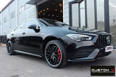 벤츠 CLA250 블랙실버 무광 투톤 휠도색 + 레드 캘리퍼 도색 / 용인 처인구
