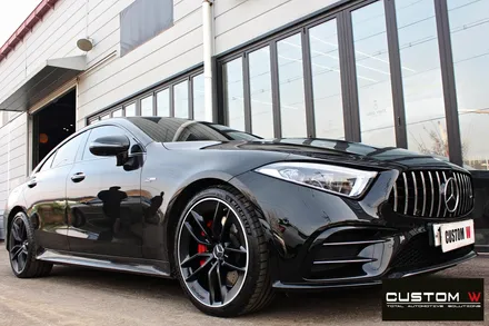 벤츠 CLS53 AMG 기존 고객 휠 상처 수리 후 블랙 실버 투톤 무광 휠도색 / 용인 처인구