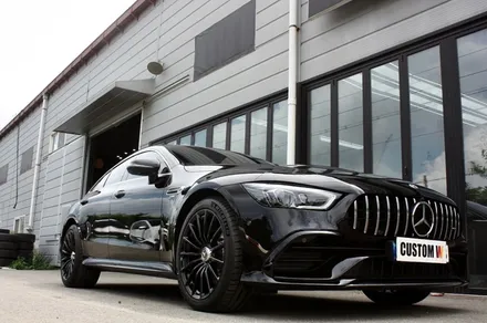 벤츠 GT43 AMG 블랙유광 휠도색 + 레드 캘리퍼 도색 / 용인 처인구