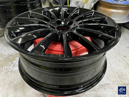 벤츠 CLS450 마차휠 수리 후 블랙유광 휠도색 + 카본 세라믹 골드 캘리퍼 도색 / 용인 처인구