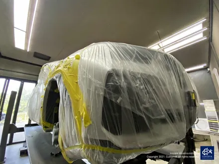 BMW G05 X5 30d 휠수리 불량 기존 페인트 도막 제거 (약품박리) 후 블랙유광 휠도색 + 블루 캘리퍼 도색 / 용인 처인구