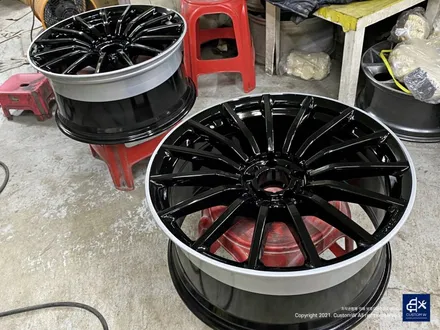 벤츠 GT43 AMG 휠수리 후 투톤 유광 휠도색 + 카본 세라믹 골드 캘리퍼 도색 / 용인 처인구