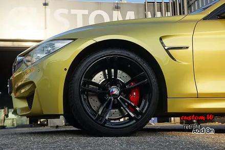BMW M4 437M휠 상처수리 후 블랙유광 휠도색 + 레드 캘리퍼도색. / 용인 처인구