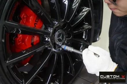 벤츠 C257 CLS450 20인치 마차휠 블랙 유광 휠도색,AMG 레드 캘리퍼 도색. / 용인 처인구