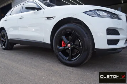 재규어 F-PACE 블랙유광 휠도색 + 레드 캘리퍼 도색 / 용인 처인구