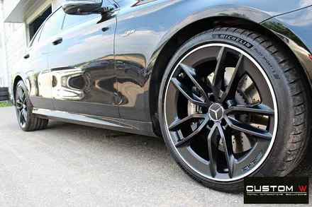 벤츠 E53 AMG 무광블랙실버 투톤 휠도색 + 건메탈 캘리퍼 도색 / 용인 처인구