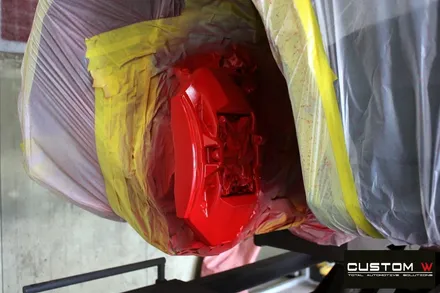 벤츠 E53 AMG 블랙 실버 투톤 유광 휠도색 + 레드 캘리퍼 도색 / 용인 처인구