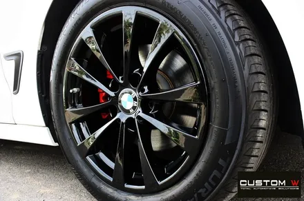 BMW 3GT 블랙유광 휠도색 + 레드 캘리퍼 도색 / 용인 처인구