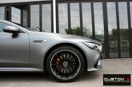 벤츠 GT43 AMG 블랙 실버 투톤 유광 휠도색 + 카본 세라믹 골드 캘리퍼 도색 / 용인 처인구