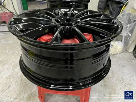벤츠 CLS450 마차휠 수리 후 블랙유광 휠도색 + 카본 세라믹 골드 캘리퍼 도색 / 용인 처인구